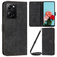 Redmi Note 12 Pro 5G / Poco X5 Pro 5G Wallet Flip Cover Card Slots Shoulder Lanyard - Black - Cover Noco