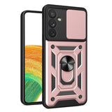 Samsung Galaxy A34 Armor Rugged Sliding Camera Cover with Metal Ring/Stand - Pink - Cover Noco