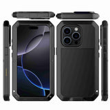 Apple iPhone 16 Pro Max RedPepper Rugged Metal Heavy Duty Full Cover Tempered Glass Screen Protector - RedPepper