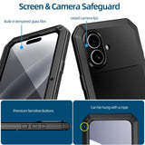 Apple iPhone 17 RedPepper Rugged Metal Heavy Duty Full Cover Tempered Glass Screen Protector - RedPepper