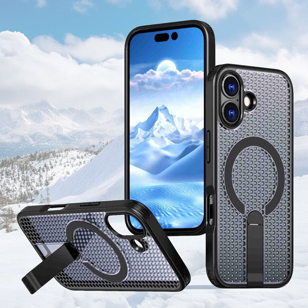 iPhone 17 Kalebol Honeycomb Cooling MagSafe Holder Case With Stand - RedPepper
