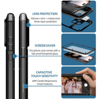 Apple iPhone 17 Pro Max RedPepper Rugged Metal Heavy Duty Full Cover Tempered Glass Screen Protector - RedPepper
