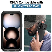 Apple iPhone 17 Pro Max RedPepper Rugged Metal Heavy Duty Full Cover Tempered Glass Screen Protector - RedPepper