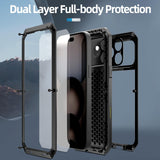 Apple iPhone 17 Pro Max RedPepper Rugged Metal Heavy Duty Full Cover Tempered Glass Screen Protector - RedPepper