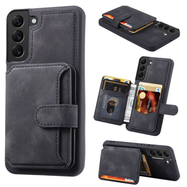 Samsung Galaxy S21 Deluxe RFID Shielded Rear 5 Card Wallet Cover - Black - Cover Noco