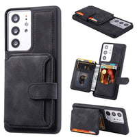 Samsung Galaxy S21 Ultra Deluxe RFID Shielded Rear 5 Card Wallet Cover - Black - Cover Noco