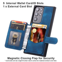 Samsung Galaxy S23 Ultra Deluxe RFID Shielded Rear 5 Card Wallet Cover - Cover Noco