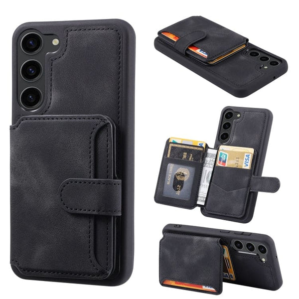 Samsung Galaxy S23 Ultra Deluxe RFID Shielded Rear 5 Card Wallet Cover - Black - Cover Noco