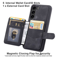 Samsung Galaxy S23 Ultra Deluxe RFID Shielded Rear 5 Card Wallet Cover - Cover Noco