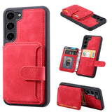 Samsung Galaxy S23 Ultra Deluxe RFID Shielded Rear 5 Card Wallet Cover - Red - Cover Noco