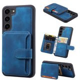 Samsung Galaxy S23 Ultra Deluxe RFID Shielded Rear 5 Card Wallet Cover - Blue - Cover Noco