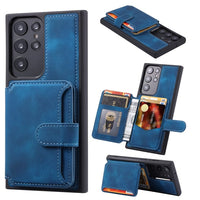 Samsung Galaxy S23 Ultra Deluxe RFID Shielded Rear 5 Card Wallet Cover - Blue - Cover Noco