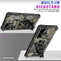 Samsung Galaxy S22 Ultra Shockproof Camo Folding Stand Rugged Cover - Khaki - Cover Noco