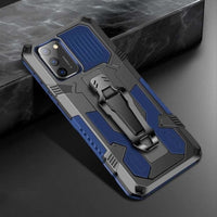 Armor Rugged Protective Cover with Belt Clip/Stand for Samsung Galaxy A03S - Blue and Black - acc Noco