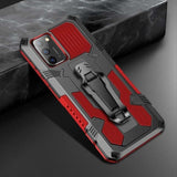 Armor Rugged Protective Cover with Belt Clip/Stand for Samsung Galaxy A03S - Red and Black - acc Noco