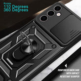 Samsung Galaxy A24 4G Sliding Camera Cover Protective Case with Ring/Stand - Cover Noco