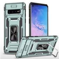 Samsung Galaxy S10 Sliding Camera Cover Protective Case with Ring/Stand - Green - Cover Noco
