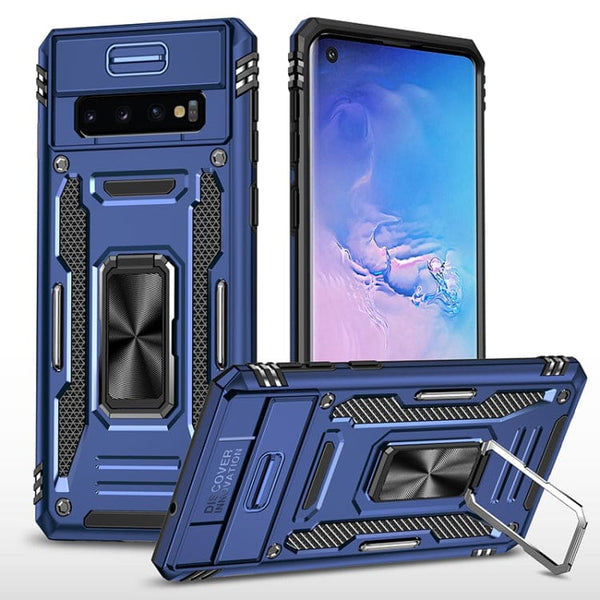 Samsung Galaxy S10 Sliding Camera Cover Protective Case with Ring/Stand - Blue - Cover Noco