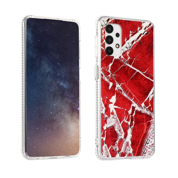 Samsung Galaxy S22 Ultra Red Marble Pattern TPU Cover - Cover Noco