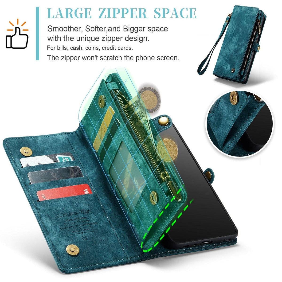 Samsung Galaxy A12 5G CaseMe 008 Wallet with Detachable Cover 8 Card ...