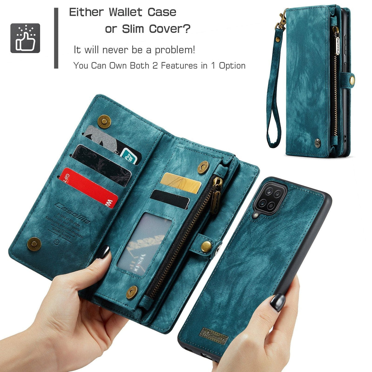 Samsung Galaxy A12 5G CaseMe 008 Wallet with Detachable Cover 8 Card ...