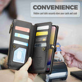 Samsung Galaxy S25 Ultra 5G CaseMe C36 Wallet Multi-Card Slots Cash Pocket Zipped Walle - CaseMe