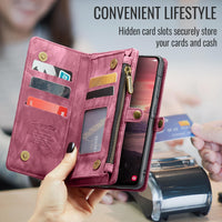 Samsung Galaxy A36 5G CaseMe 008 2-In-1 Wallet with Detachable Cover 8 Card Slots + Zip Pocket - CaseMe