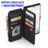 Samsung Galaxy Note 10 + CaseMe C30 Multifunction Wallet Zip Pocket 7 Card Slots - CaseMe