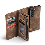 Samsung Galaxy S21 FE 5G CaseMe 008 2-In-1 Wallet with Detachable Cover 8 Card Slots + Zip Pocket - CaseMe