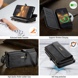 Samsung Galaxy S25 FE CaseMe C39 Wallet RFID Protection 9 Card Slots Cash Pocket Zipped Coin Wallet - CaseMe