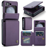 Samsung Galaxy Z Flip 5 CaseMe C22 Rear Wallet Cover with Card Slots - Purple - CaseMe