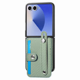 Samsung Galaxy Z Flip 7 Carbon Weave Card Wallet Cover - Green - Noco