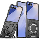 Samsung Galaxy Z Flip 7 Rugged Magsafe Rotating Ring Protective Cover - Black - Noco