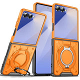 Samsung Galaxy Z Flip 7 Rugged Magsafe Rotating Ring Protective Cover - Orange - Noco