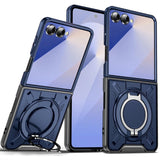 Samsung Galaxy Z Flip 7 Rugged Magsafe Rotating Ring Protective Cover - Blue - Noco