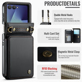 Samsung Galaxy Z Flip8 CaseMe C22 Rear Wallet Cover with Card Slots - CaseMe