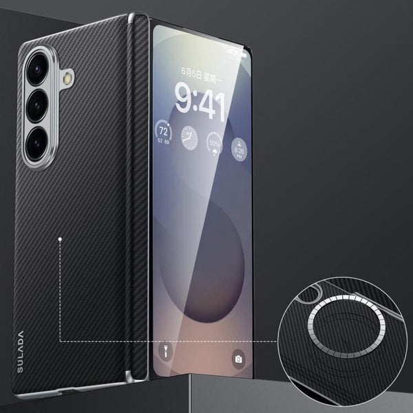 Samsung Galaxy Z Fold 7 SULADA Kevlar Series Shockproof Case with Built-in Magnetic Ring - Sulada