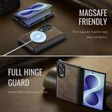 Samsung Z Fold8 CaseMe C69 Series Magnetic Leather Coated TPU Phone Cover - Noco