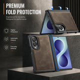Samsung Z Fold8 CaseMe C69 Series Magnetic Leather Coated TPU Phone Cover - Noco