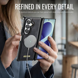 Samsung Z Fold8 Ultra CaseMe C69 Series Magnetic Leather Coated TPU Phone Cover - Noco