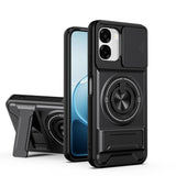 OPPO A6x 4G / 5G Camera Sliding Window Magnetic Shockproof Phone Cover - Black - Noco