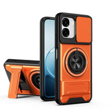OPPO A6x 4G / 5G Camera Sliding Window Magnetic Shockproof Phone Cover - Orange - Noco