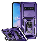 Samsung Galaxy S10 + Sliding Camera Cover Protective Case with Ring/Stand - Purple Noco