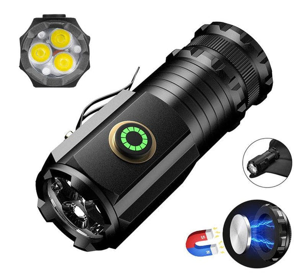 3LED Mini Rechargeable Flashlight – Ultra-Bright Waterproof and Hands-Free - 1500mAh Soft Case - NOCO