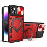 Apple iPhone 15 Camera Shield Cover with Metal Ring/Stand - Red - Cover Noco