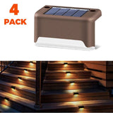 Solar Powered Stair Step or Railing Lighting. 4 Pack - Brown - Noco