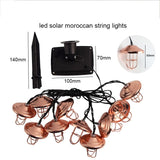 Solar LED Outdoor Moroccan Lantern String Lights LED bulbs IP65 Water Resistant - NOCO