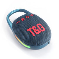 T&G Quick-Clip TG447 5W Bluetooth Speaker LED Lights 1200mAh FM Radio - Blue - T&G