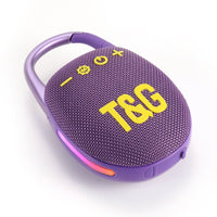 T&G Quick-Clip TG447 5W Bluetooth Speaker LED Lights 1200mAh FM Radio - Purple - T&G