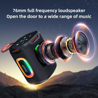 Zealot S122 25W Bluetooth Speaker LED Lights 6000mAh Rechargeable Battery - Black - Zealot